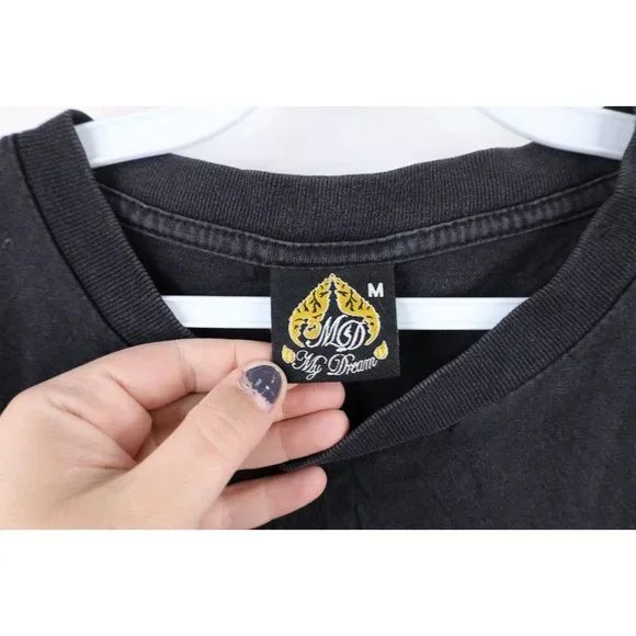 Vintage Streetwear Mens Medium Faded Hanuman Transform Thailand T-Shirt Black - Picture 8 of 12